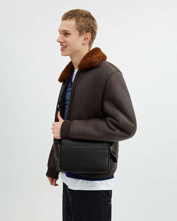 Graham Crossbody Bag Smooth Leather-Gunmetal-Black Smooth Leather-Gunmetal-Black