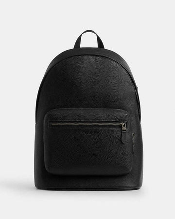 West Backpack Pebbled Leather-Gunmetal-Black Pebbled Leather-Gunmetal-Black