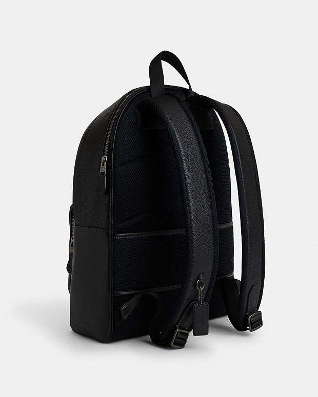 West Backpack Pebbled Leather-Gunmetal-Black Pebbled Leather-Gunmetal-Black