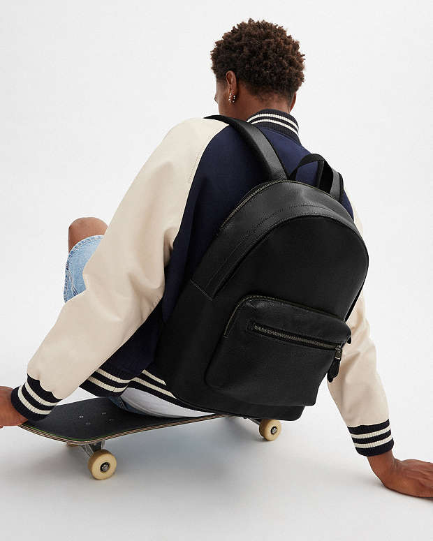 West Backpack Pebbled Leather-Gunmetal-Black Pebbled Leather-Gunmetal-Black