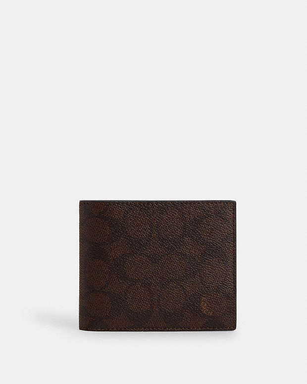 3 In 1 Wallet In Signature Canvas Signature Canvas-Mahogany Multi Signature Canvas-Mahogany Multi