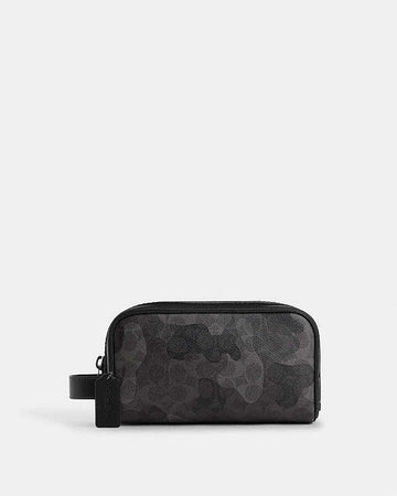 Small Travel Kit In Signature Camo Print Signature Canvas-Gunmetal-Grey Multi Signature Canvas-Gunmetal-Grey Multi