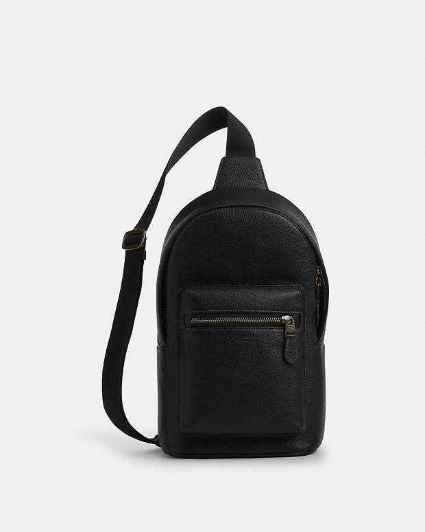 West Pack Pebbled Leather-Gunmetal-Black Pebbled Leather-Gunmetal-Black