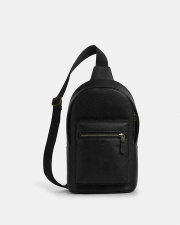 West Pack Pebbled Leather-Gunmetal-Black Pebbled Leather-Gunmetal-Black