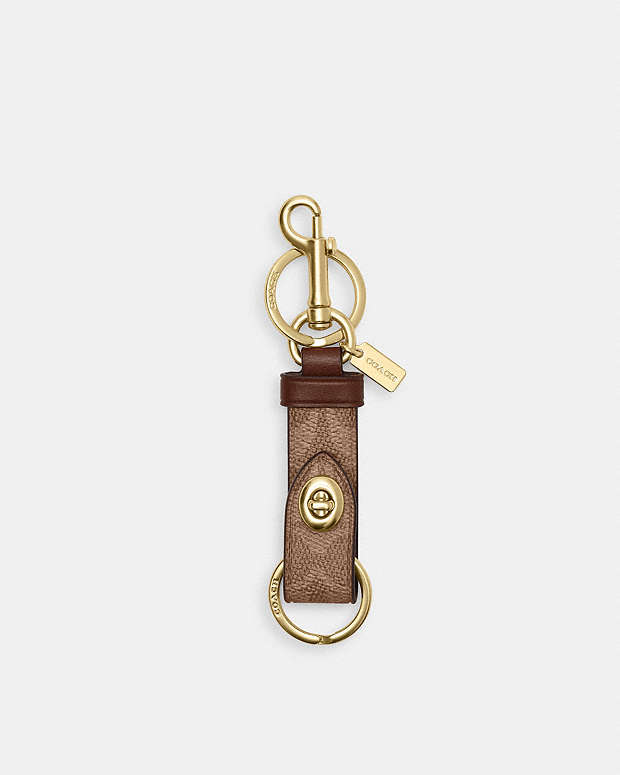 Trigger Snap Bag Charm In Signature Canvas Gold-Tan-Brown Gold-Tan-Brown