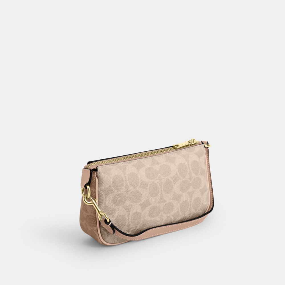 Coach Nolita 19 In Blocked Signature Canvas Gold Sand Tan
