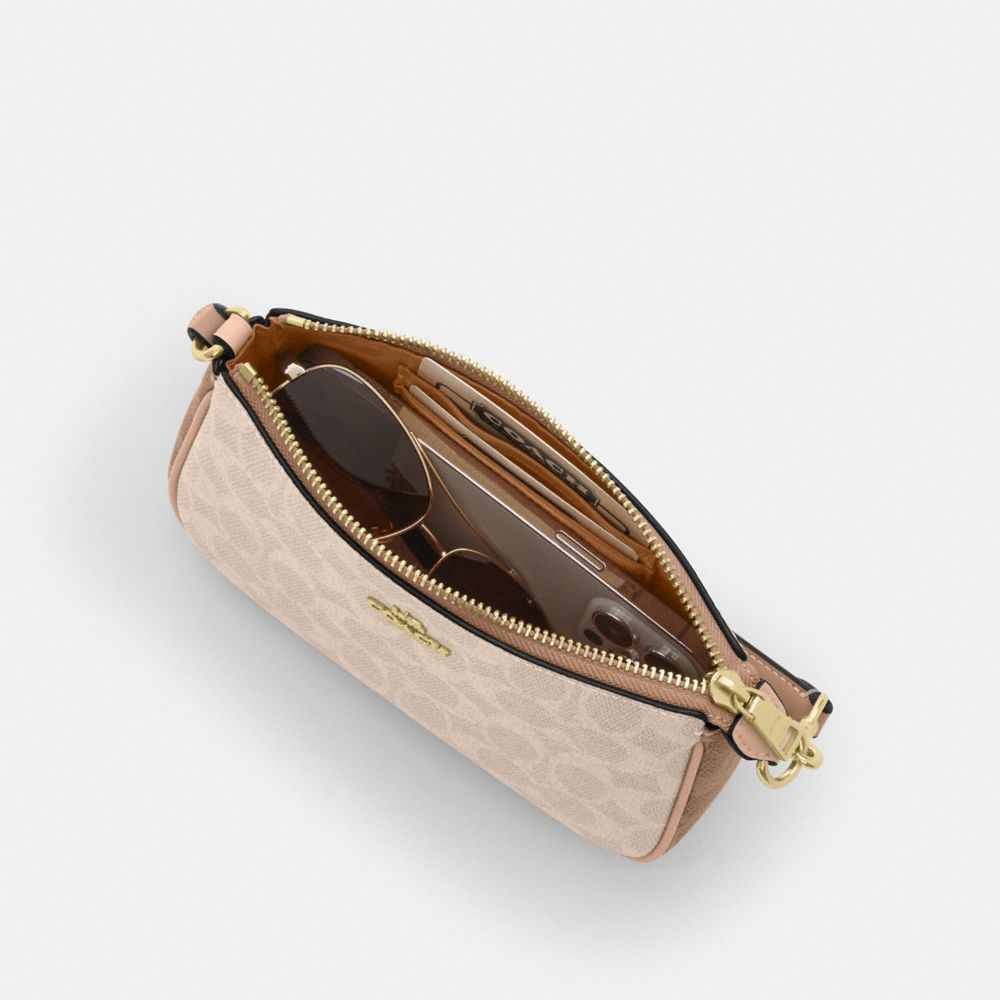 Coach Nolita 19 In Blocked Signature Canvas Gold Sand Tan