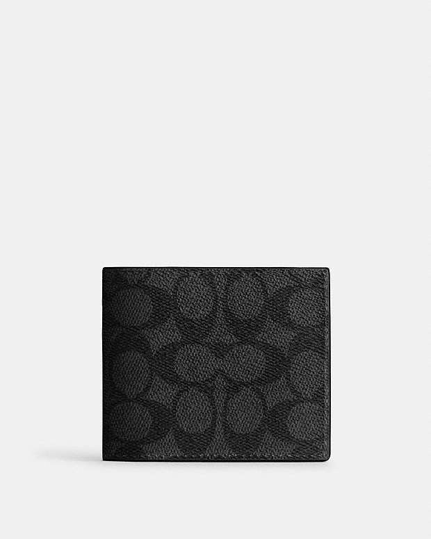 Id Billfold Wallet In Signature Canvas Signature Canvas-Gunmetal-Charcoal-Black Signature Canvas-Gunmetal-Charcoal-Black