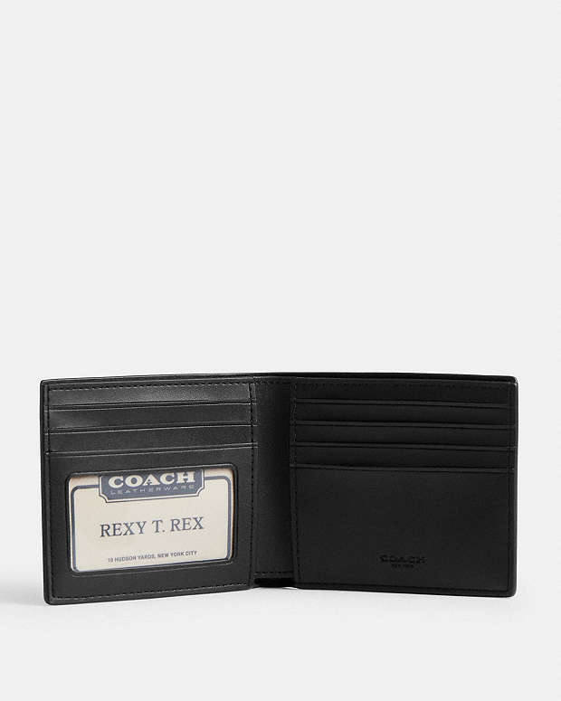 Id Billfold Wallet In Signature Canvas Signature Canvas-Gunmetal-Charcoal-Black Signature Canvas-Gunmetal-Charcoal-Black