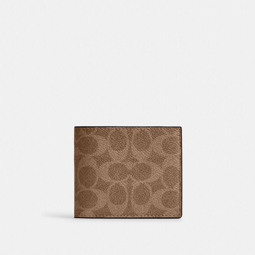 Coach Id Billfold Wallet In Signature Canvas Gunmetal