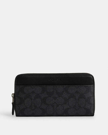 Accordion Wallet In Signature Canvas Signature Canvas-Gunmetal-Charcoal-Black Signature Canvas-Gunmetal-Charcoal-Black