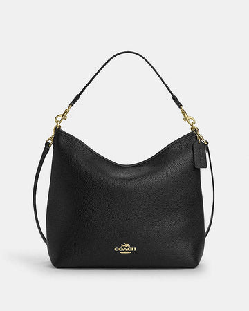 Laurel Large Shoulder Bag Pebbled Leather-Gold-Black Pebbled Leather-Gold-Black