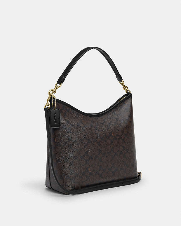 Laurel Large Shoulder Bag In Signature Canvas Signature Canvas-Gold-Walnut-Black Signature Canvas-Gold-Walnut-Black