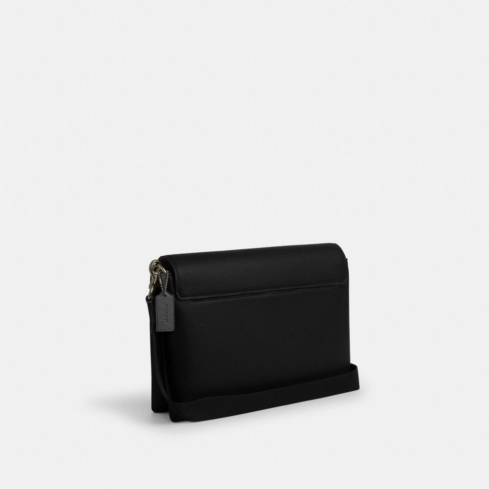 Coach Caleb Messenger Bag Gunmetal Black
