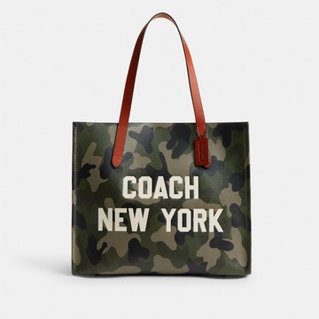 Coach Relay Tote Bag With Camo Print And Coach Graphic Camo