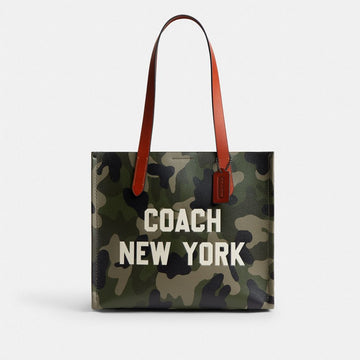 Coach Relay Tote Bag 34 With Camo Print And Coach Graphic Camo