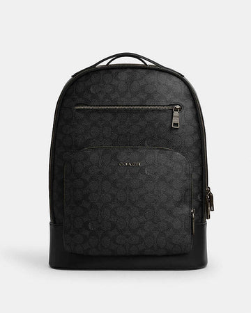 Ethan Backpack In Signature Canvas Signature Canvas-Gunmetal-Charcoal-Black Signature Canvas-Gunmetal-Charcoal-Black