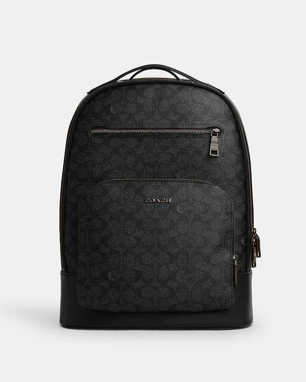 Ethan Backpack In Signature Canvas Signature Canvas-Gunmetal-Charcoal-Black Signature Canvas-Gunmetal-Charcoal-Black