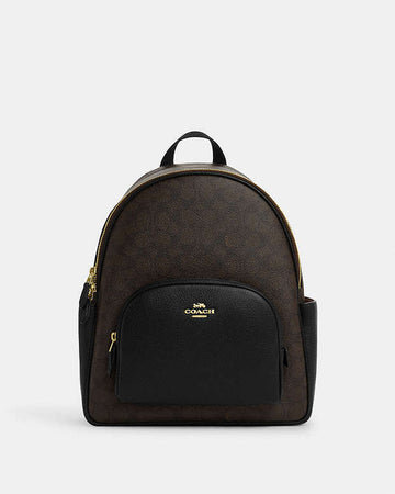 Court Backpack In Signature Canvas Signature Canvas-Gold-Walnut-Black Signature Canvas-Gold-Walnut-Black