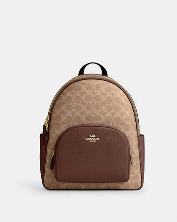 Court Backpack In Signature Canvas Signature Canvas-Gold-Tan-Brown Signature Canvas-Gold-Tan-Brown