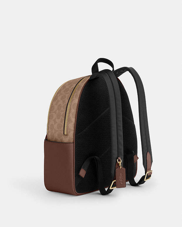 Court Backpack In Signature Canvas Signature Canvas-Gold-Tan-Brown Signature Canvas-Gold-Tan-Brown