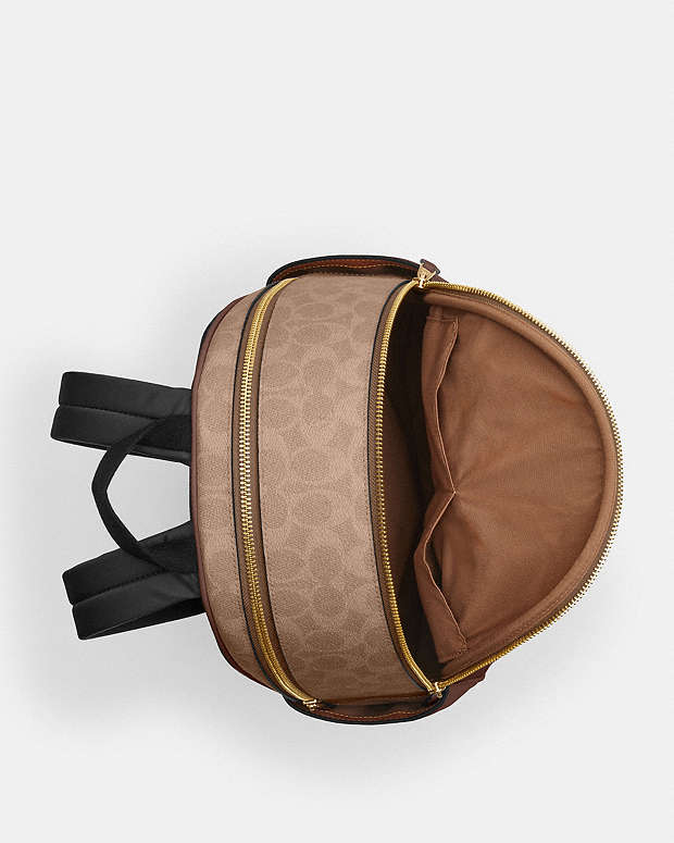 Court Backpack In Signature Canvas Signature Canvas-Gold-Tan-Brown Signature Canvas-Gold-Tan-Brown