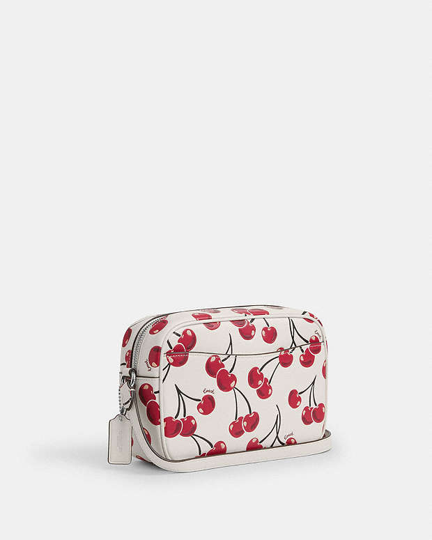 Jamie Camera Bag With Cherry Print Silver-Chalk Multi Silver-Chalk Multi