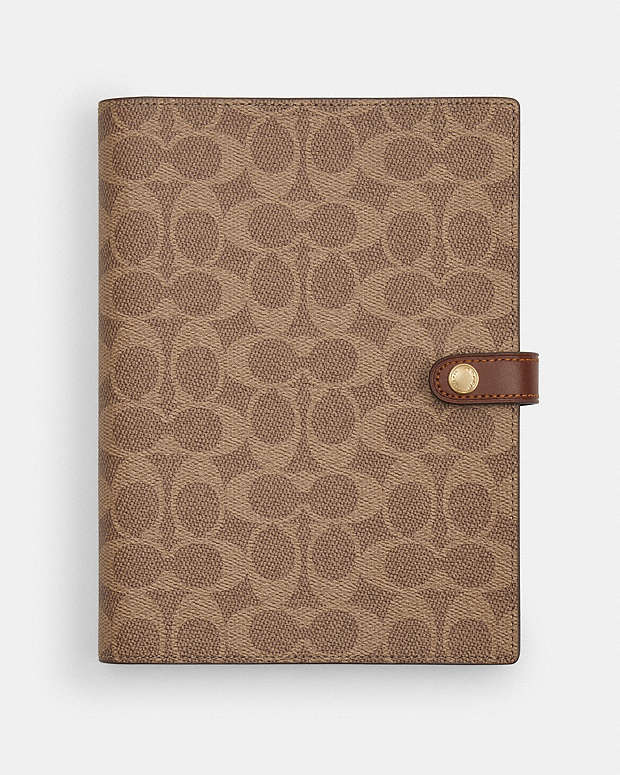 Notebook In Signature Canvas Signature Canvas-Gold-Tan-Brown Signature Canvas-Gold-Tan-Brown