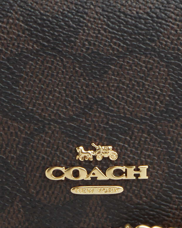 Mini Wallet On A Chain In Signature Canvas Signature Canvas-Gold-Walnut-Black Signature Canvas-Gold-Walnut-Black