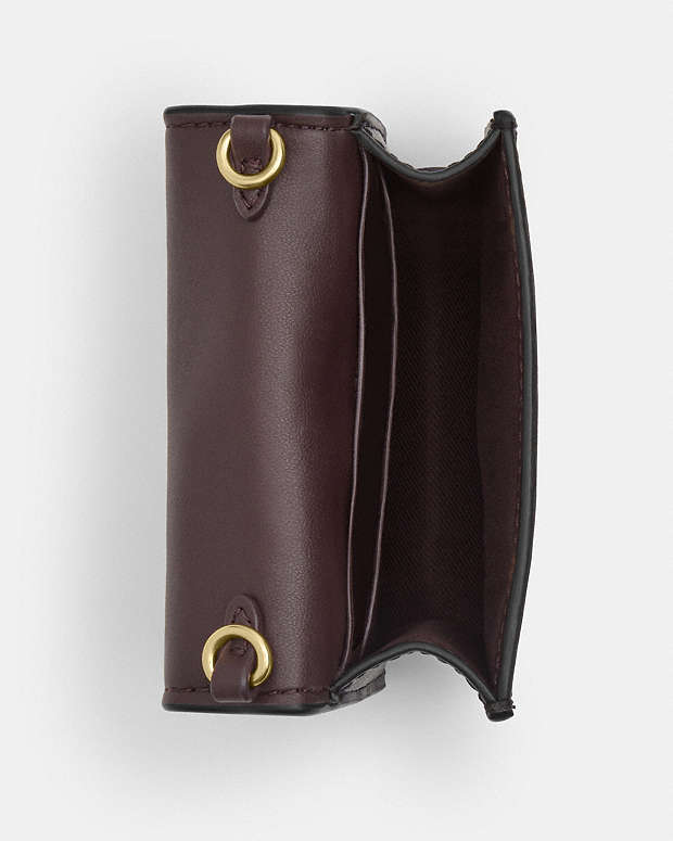 Mini Wallet On A Chain In Signature Canvas Signature Canvas-Gold-Walnut-Black Signature Canvas-Gold-Walnut-Black