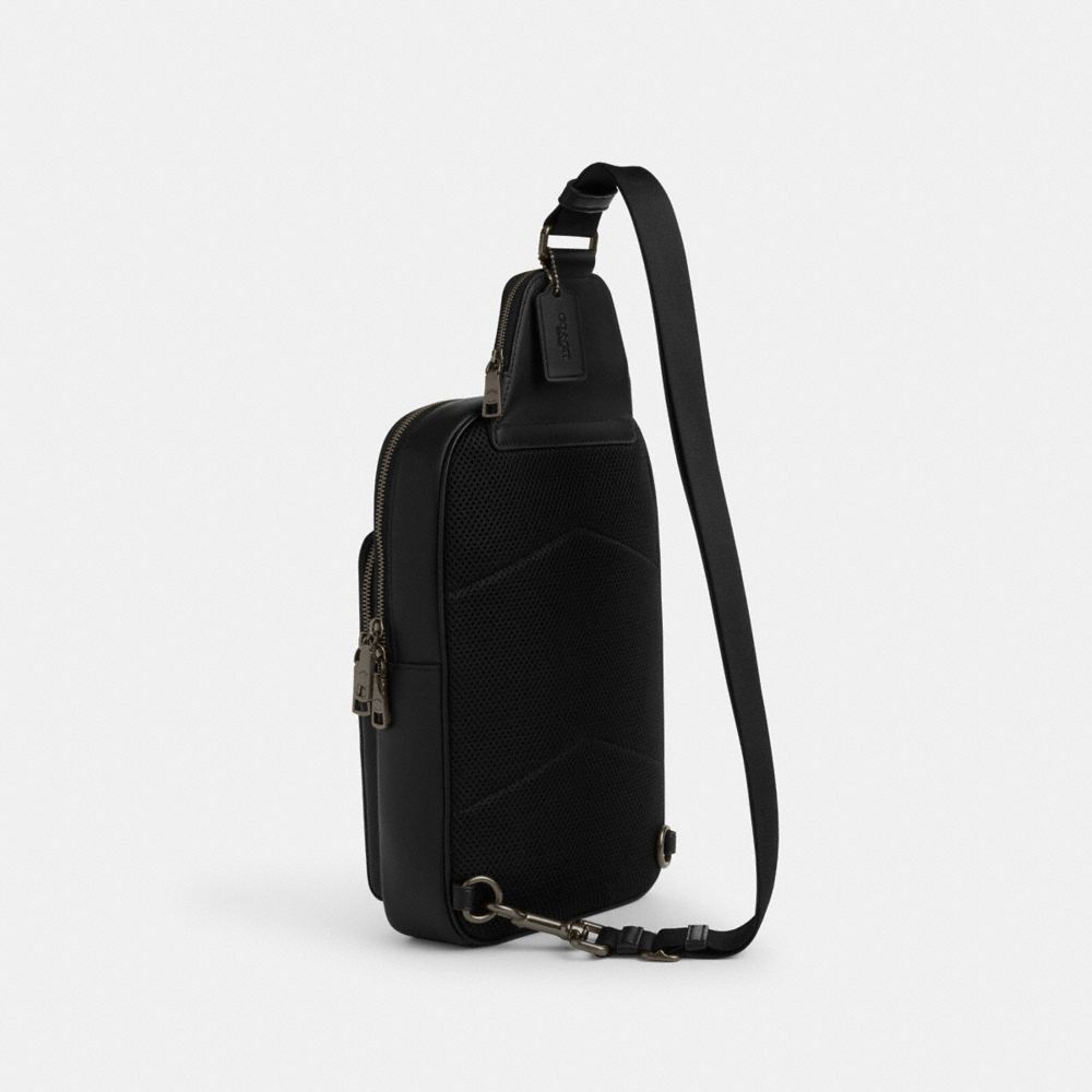 Coach Ethan Pack In Signature Canvas Gunmetal Charcoal Black