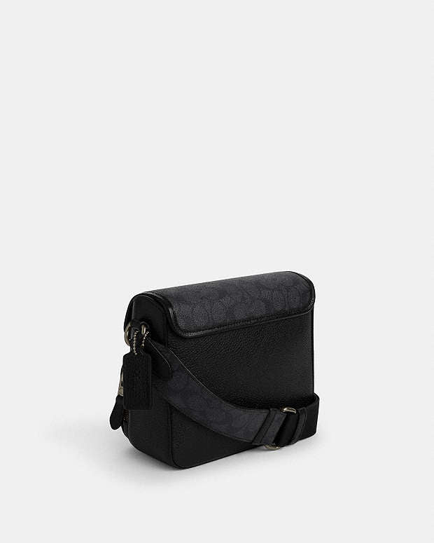 Sullivan Flap Crossbody Bag In Signature Canvas Signature Canvas-Gunmetal-Charcoal-Black Signature Canvas-Gunmetal-Charcoal-Black