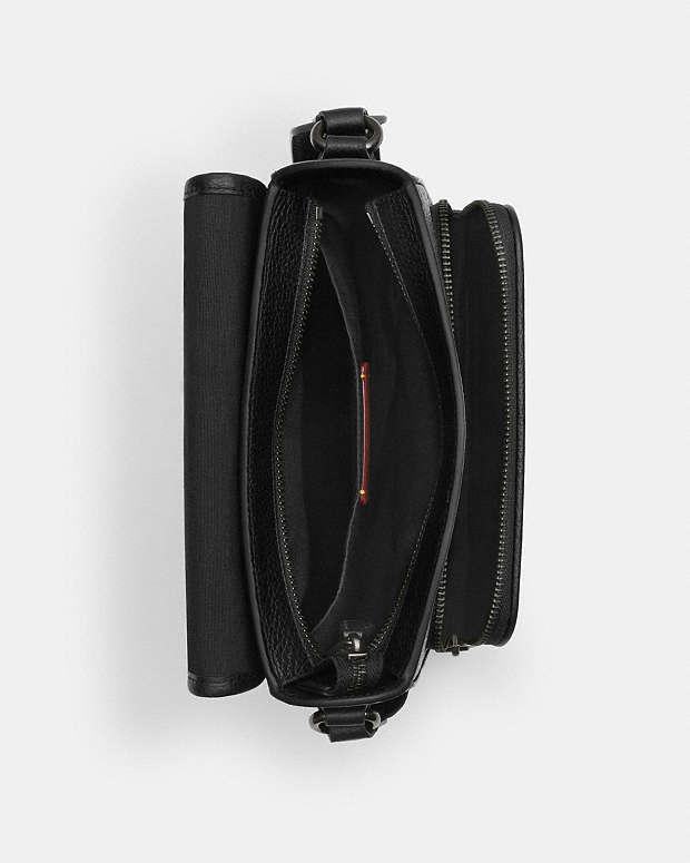 Sullivan Flap Crossbody Bag In Signature Canvas Signature Canvas-Gunmetal-Charcoal-Black Signature Canvas-Gunmetal-Charcoal-Black