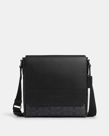 Houston Map Bag In Signature Canvas Signature Canvas-Gunmetal-Charcoal-Black Signature Canvas-Gunmetal-Charcoal-Black