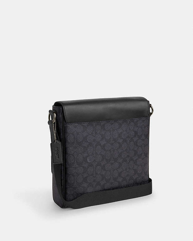 Houston Map Bag In Signature Canvas Signature Canvas-Gunmetal-Charcoal-Black Signature Canvas-Gunmetal-Charcoal-Black