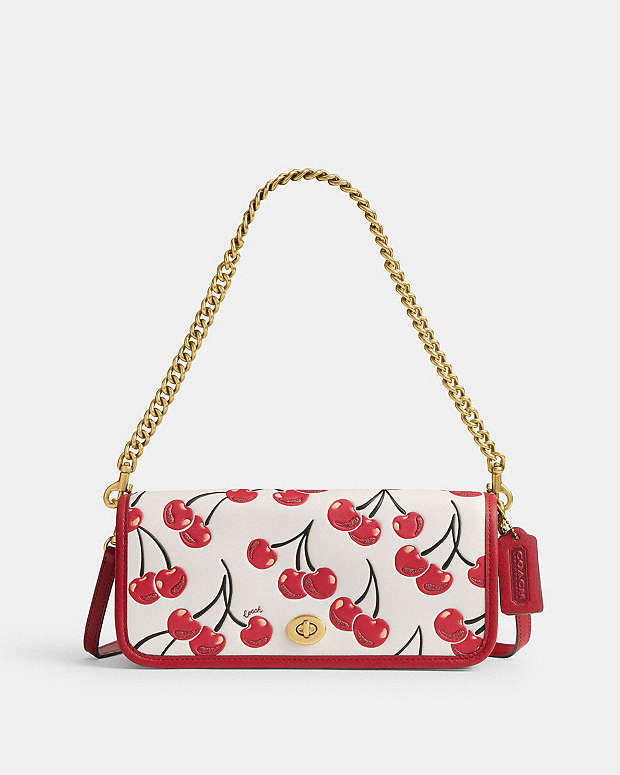 Dinky Bag With Cherry Print Brass-Chalk Multi Brass-Chalk Multi