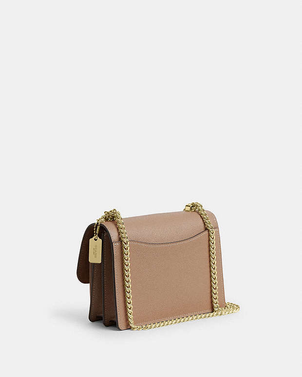 Mini Klare Crossbody Bag Crossgrain Leather-Gold-Taupe Crossgrain Leather-Gold-Taupe