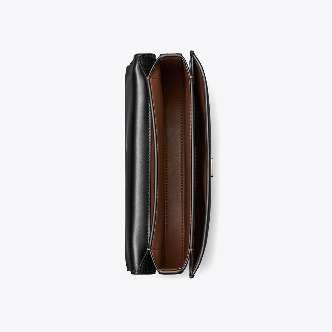 Tory Burch Eleanor Slim Saddlebag Black