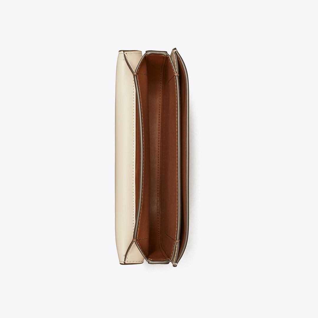 Tory Burch Eleanor Slim Saddlebag New Cream