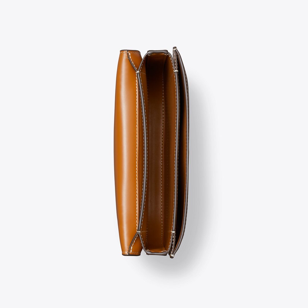 Tory Burch Eleanor Slim Saddlebag Malt Whiskey