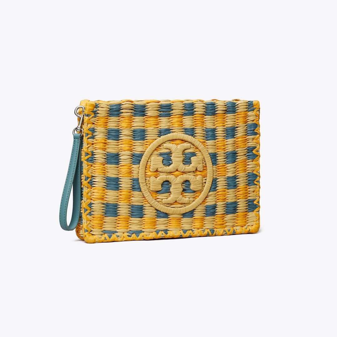 Tory Burch Ella Hand-Crocheted Pouch Deep Turquoise