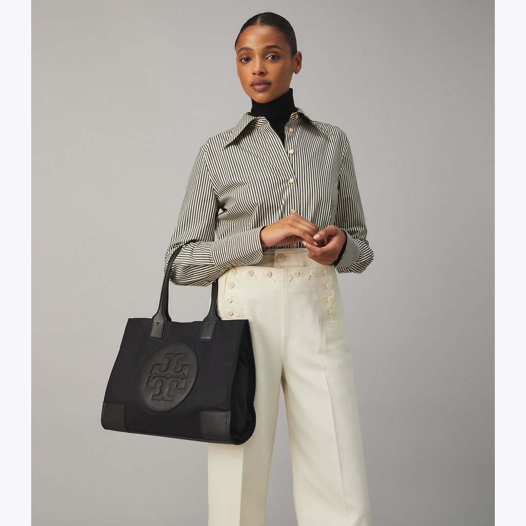 Tory Burch Ella Small Tote Bag Black