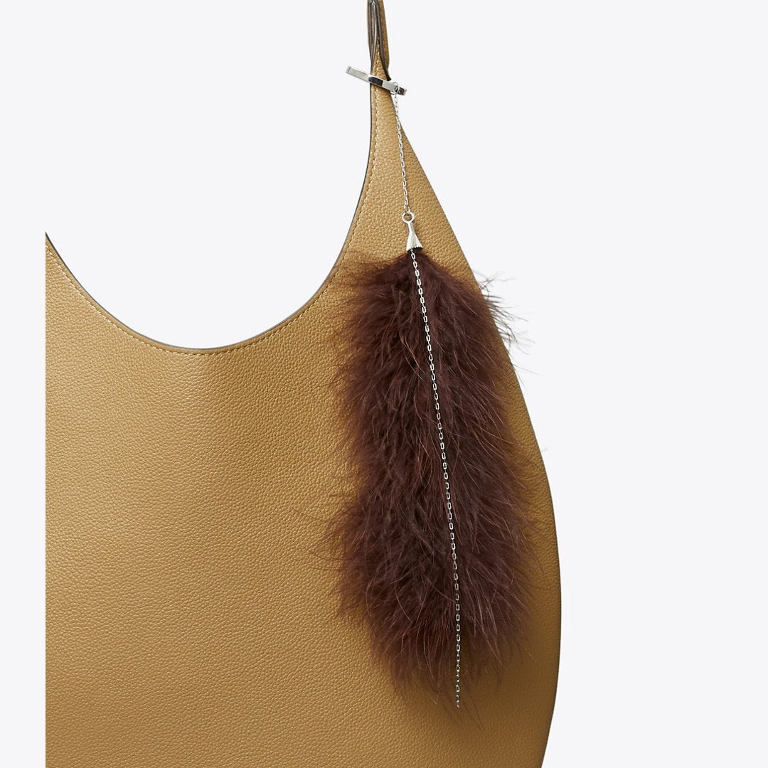 Tory Burch Feather Bag Charm Brown