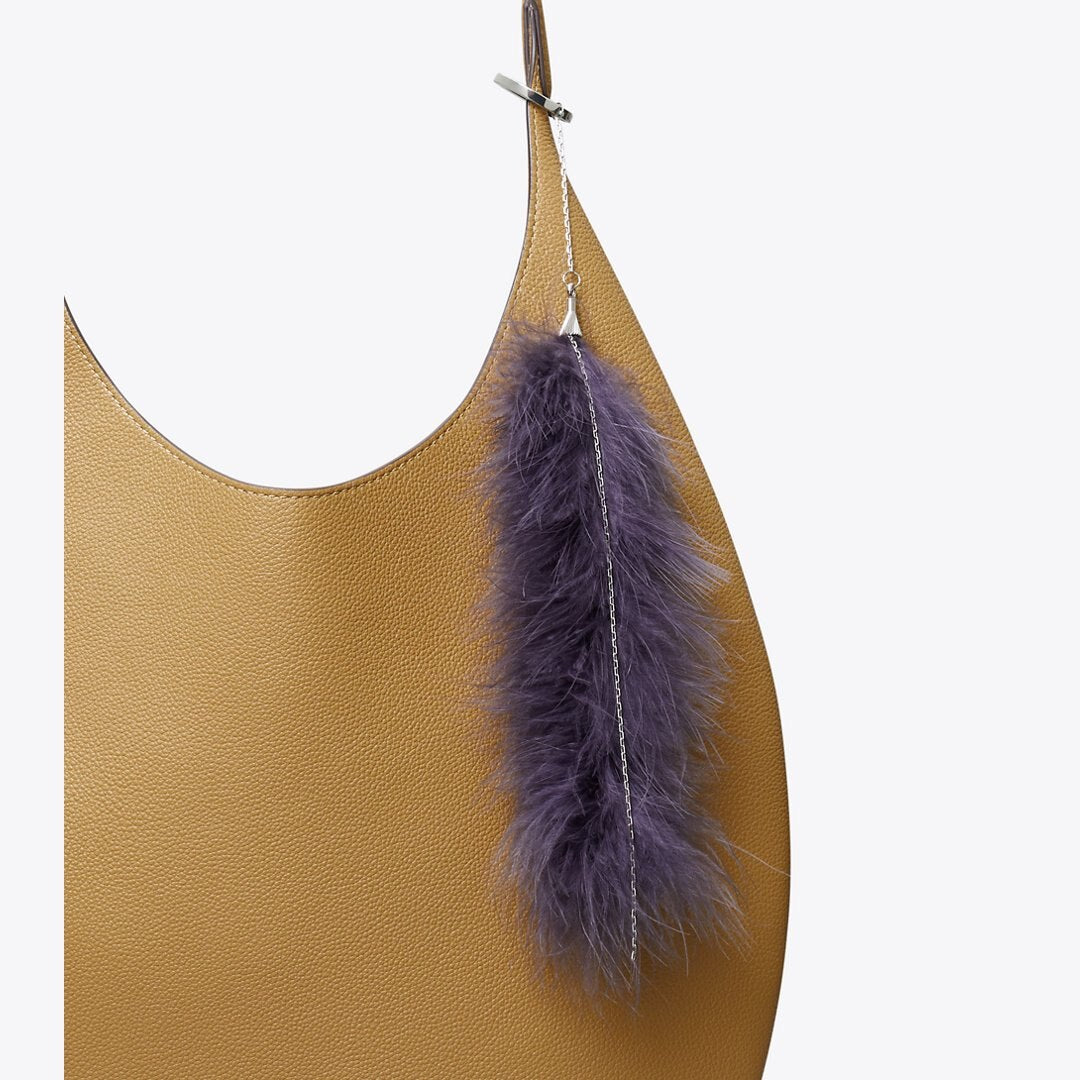 Tory Burch Feather Bag Charm Dark Purple