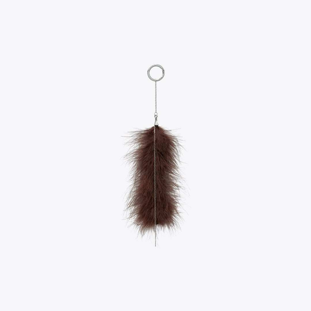 Tory Burch Feather Bag Charm Brown