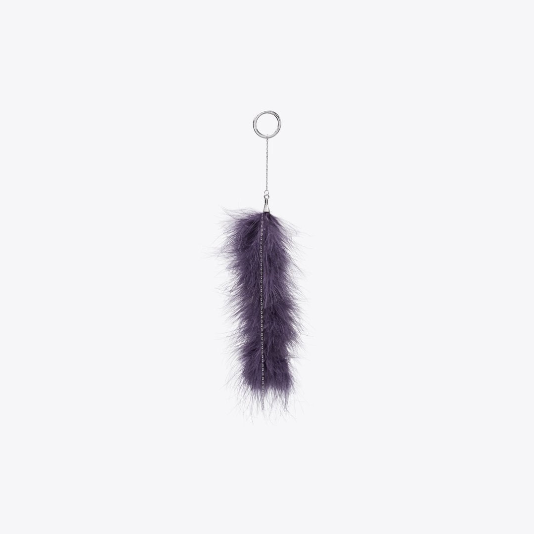 Tory Burch Feather Bag Charm Dark Purple