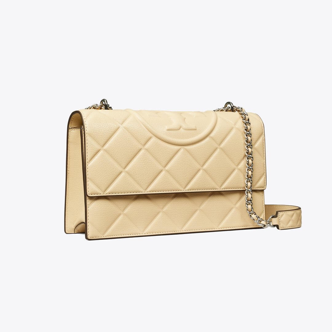Tory Burch Fleming Shoulder Bag Vanilla Soft Serve