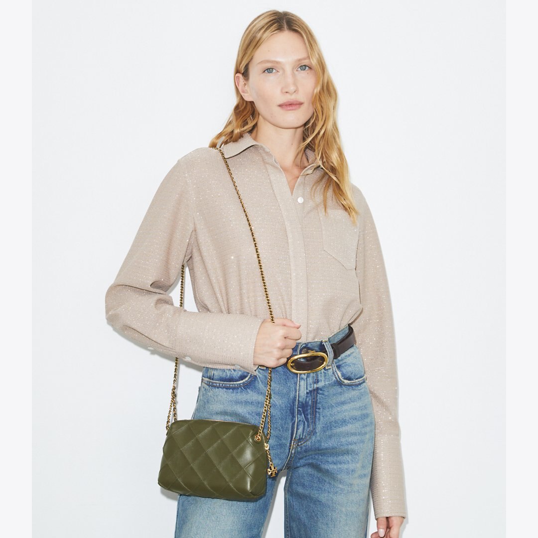 Tory Burch Fleming Soft Crossbody Bag Dark Olive