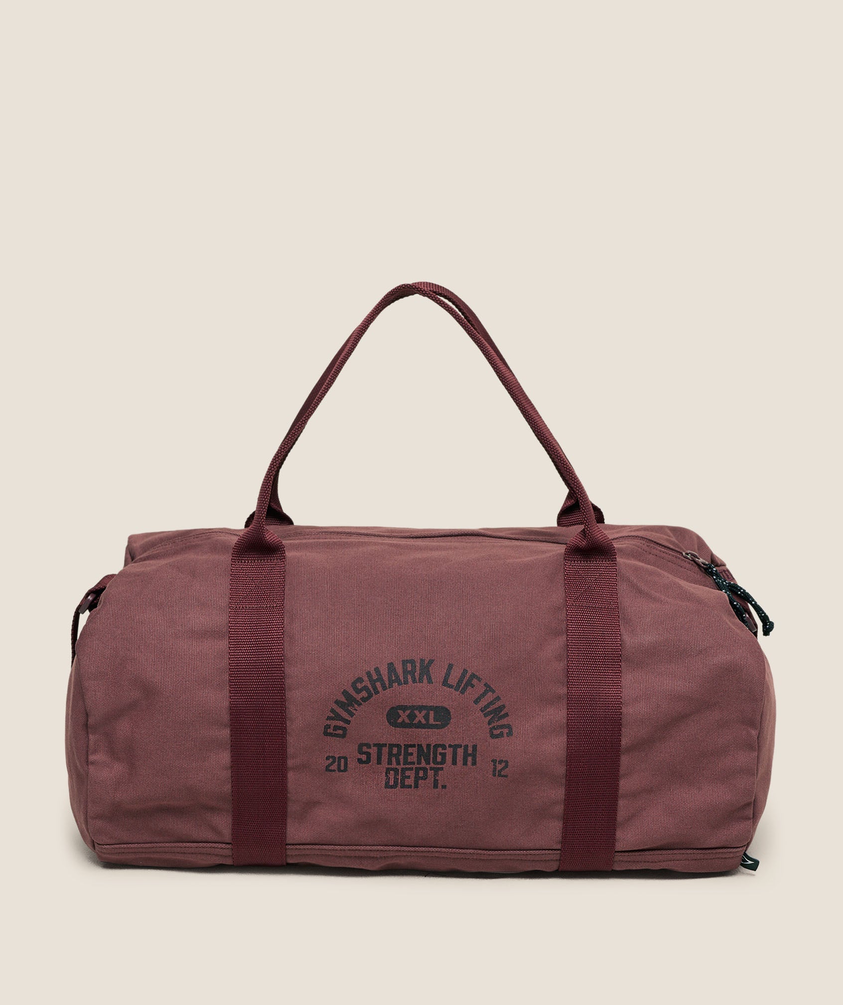 Women's Gymshark Strength Dept Canvas Duffle Bag Burgundy Brown