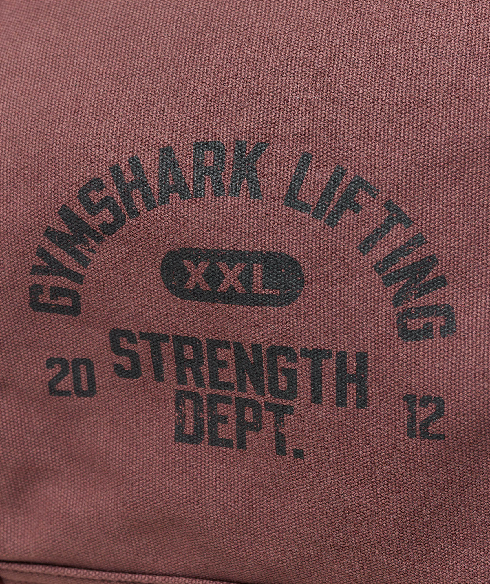 Gymshark Strength Dept Canvas Duffle Bag Burgundy Brown